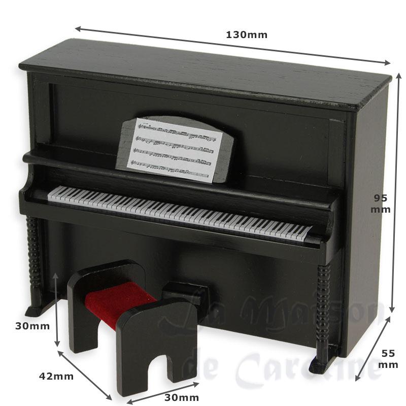Piano droit avec tabouret noir Bilder 1