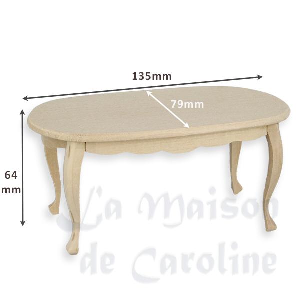 Table ovale non vernie meuble miniature 1/12 photo 2