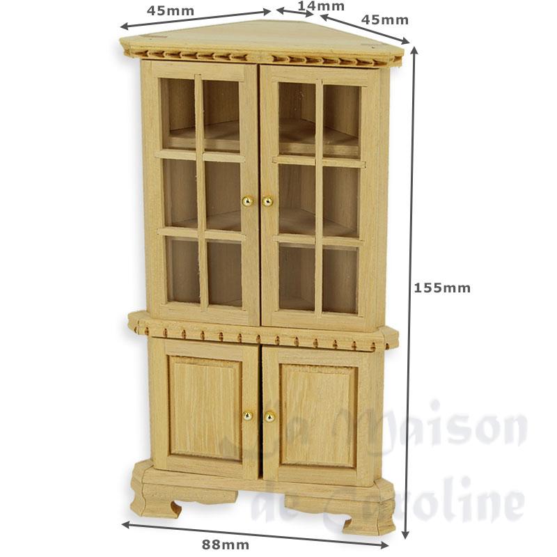 Deux corps d angle non verni meuble miniature 1/12