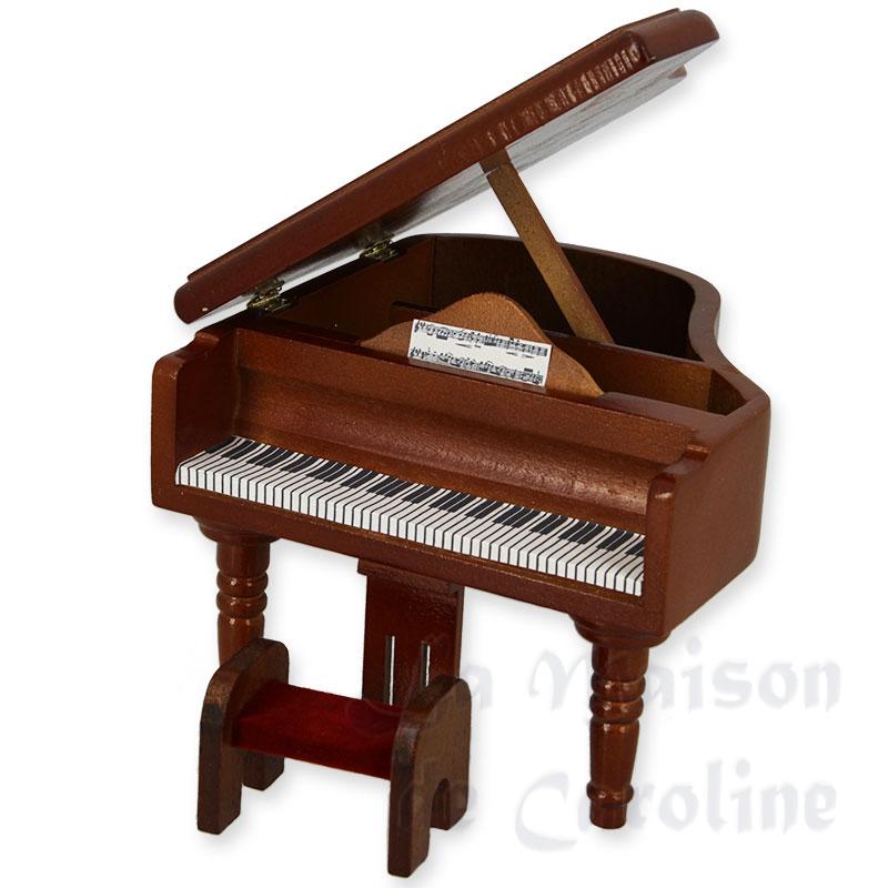 Piano à queue avec tabouret merisier Bilder 1