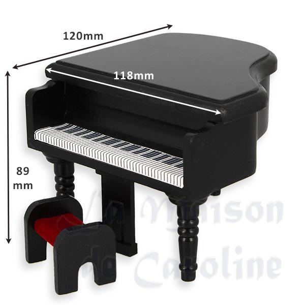 Piano à queue avec tabouret noir meuble miniature 1/12 photo 3 Piano à queue avec tabouret noir meuble miniature 1/12 photo 3
