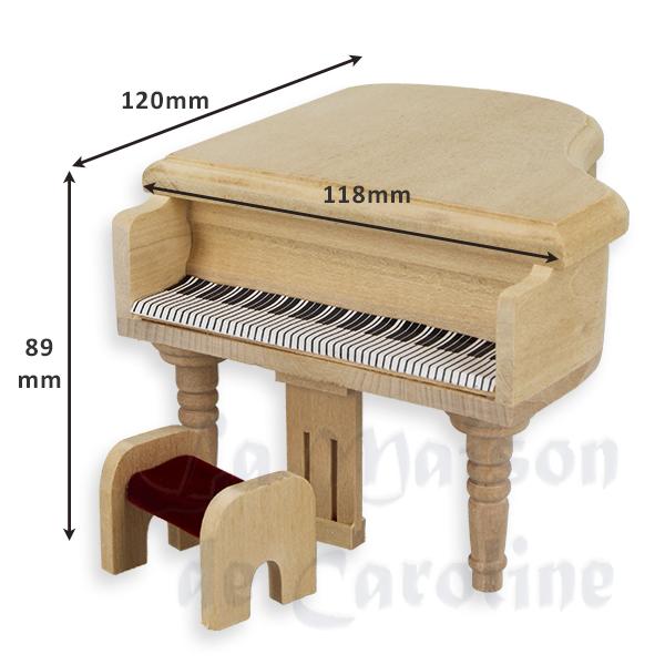 Piano à queue avec tabouret non verni meuble miniature 1/12 photo 3 Piano à queue avec tabouret non verni meuble miniature 1/12 photo 3