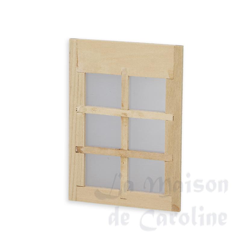 Fausse fenêtre non vernie pour maisons de poupées 1/12 Fausse fenêtre non vernie pour maisons de poupées 1/12