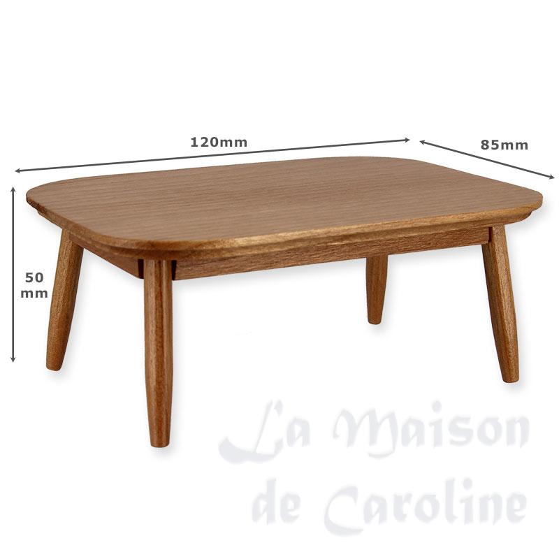 Table moderne teak meuble miniature 1/12