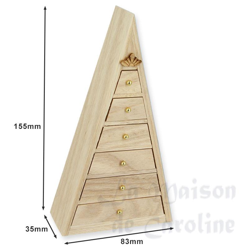 Meuble pyramide frêne nature meuble miniature 1/12