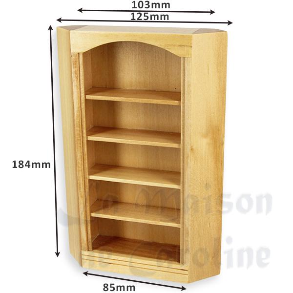 Bibliotheque d angle chene clair meuble miniature 1/12 photo 2