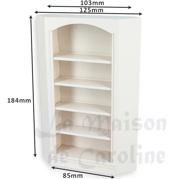Bibliotheque d angle blanc meuble miniature 1/12 photo 2 Bibliotheque d angle blanc meuble miniature 1/12 photo 2