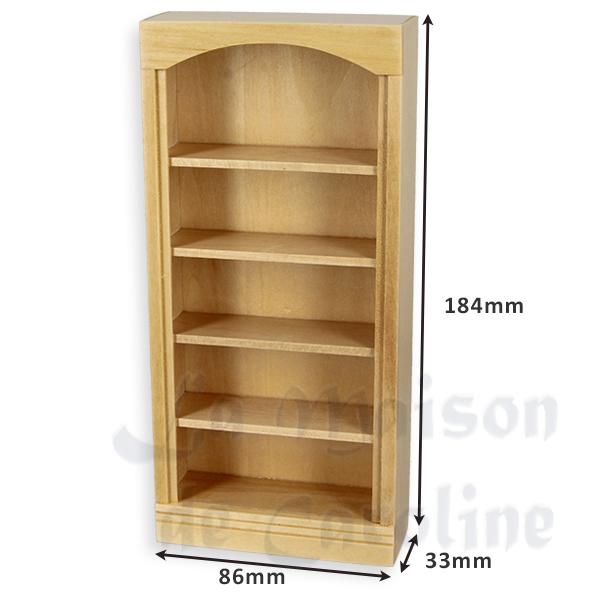 Bibliotheque simple chene clair meuble miniature 1/12 photo 2