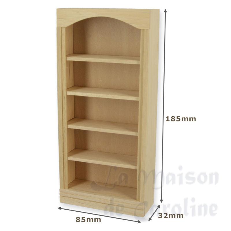 Bibliotheque simple non verni meuble miniature 1/12 Bibliotheque simple non verni meuble miniature 1/12