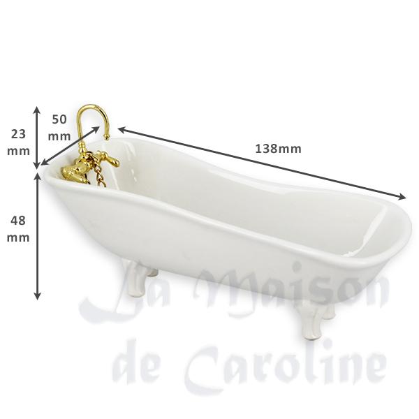 Baignoire en porcelaine blanc meuble miniature 1/12 photo 2 Baignoire en porcelaine blanc meuble miniature 1/12 photo 2