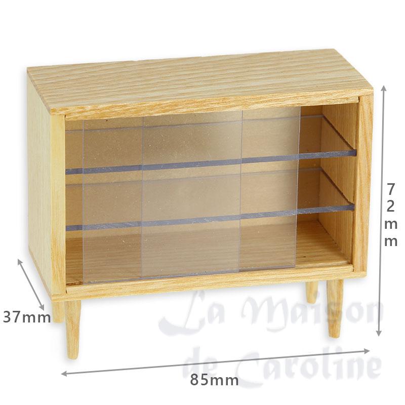 Buffet 2 portes moderne frene verni Plexi Bilder 1