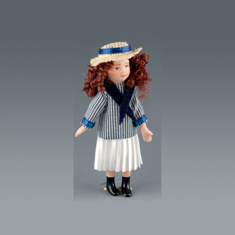 vitrine fille poupée miniature,maison de poupée poupée  porcelaine,fillette 