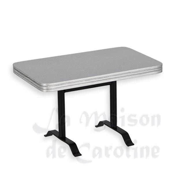 Table de Bistrot rectangulaire meuble miniature 1/12 Table de Bistrot rectangulaire meuble miniature 1/12