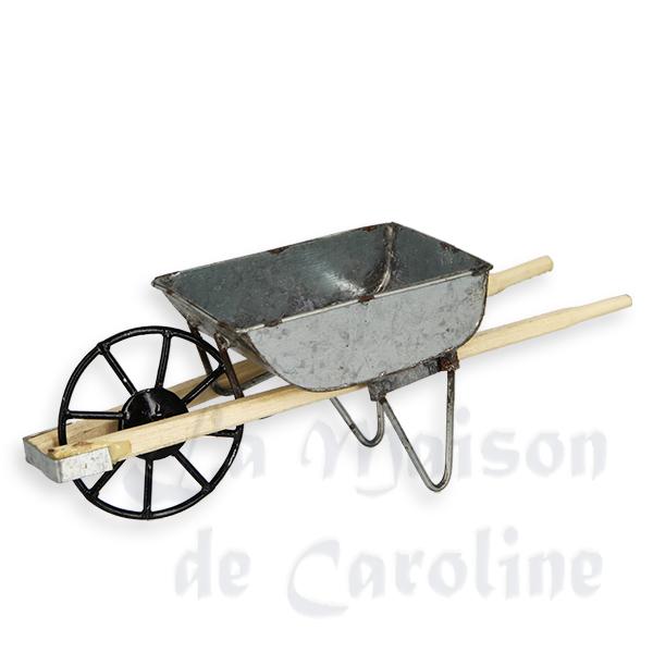 Brouette metal fer blanc meuble miniature 1/12
