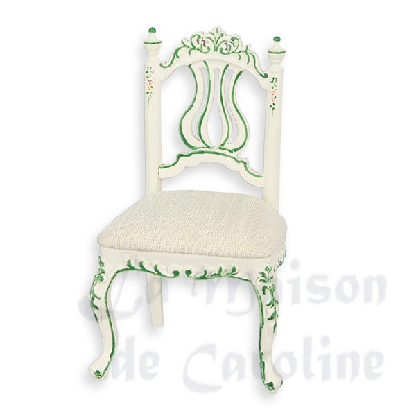 Chaise enfant Louis XV ivoire-fleurs meuble de collection Trianon 1/12