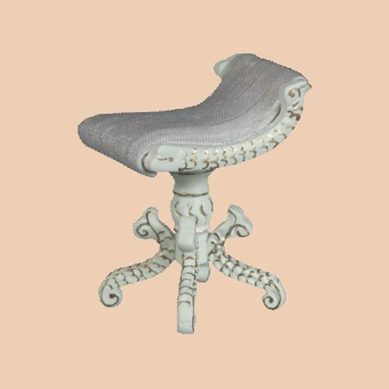 Tabouret pour harpe ivoire-fleurs, Meubles de collection Trianon