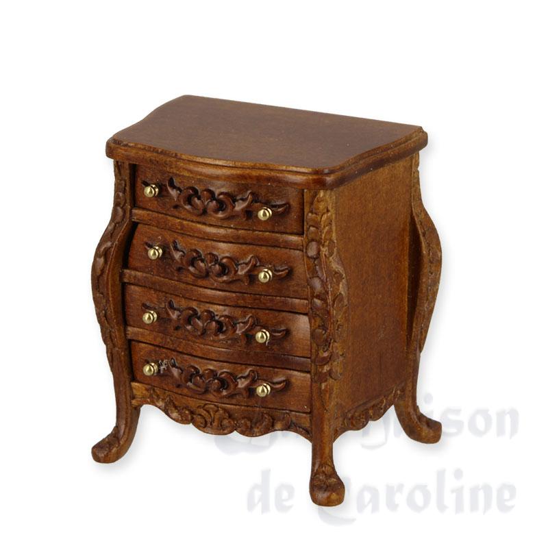 Table de nuit Louis XV noyer meuble de collection Trianon 1/12 Table de nuit Louis XV noyer meuble de collection Trianon 1/12