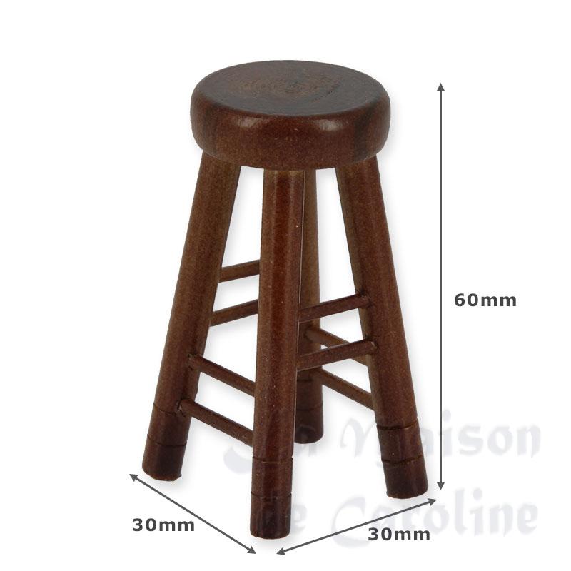 Tabouret haut noyer Bilder 1