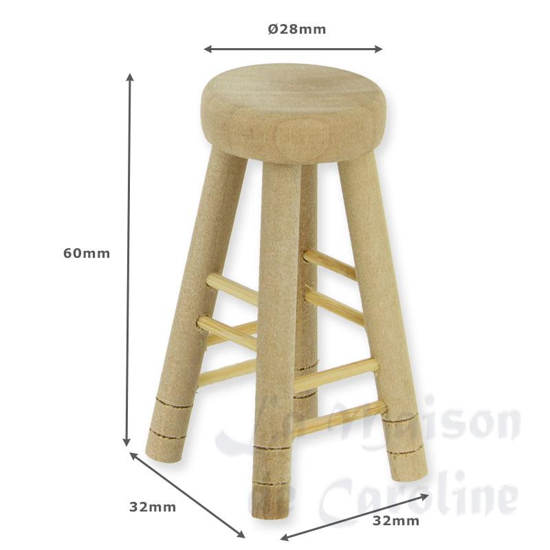 Tabouret haut non verni Bilder 1