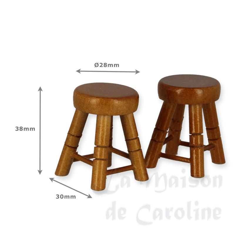 2 tabourets bas merisier Bilder 1