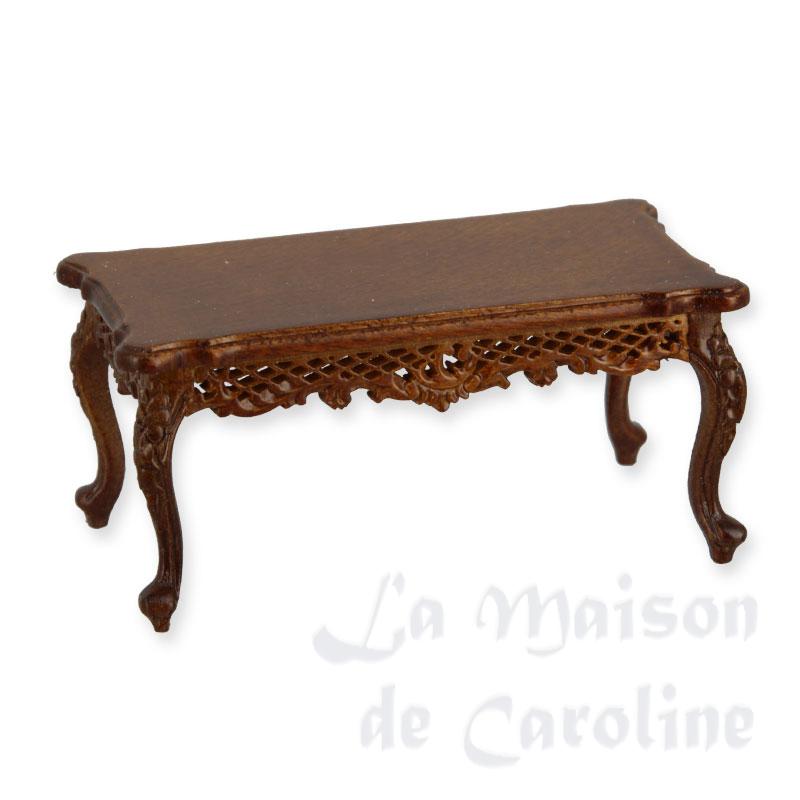 Table basse Louis XV noyer meuble de collection Trianon 1/12 Table basse Louis XV noyer meuble de collection Trianon 1/12