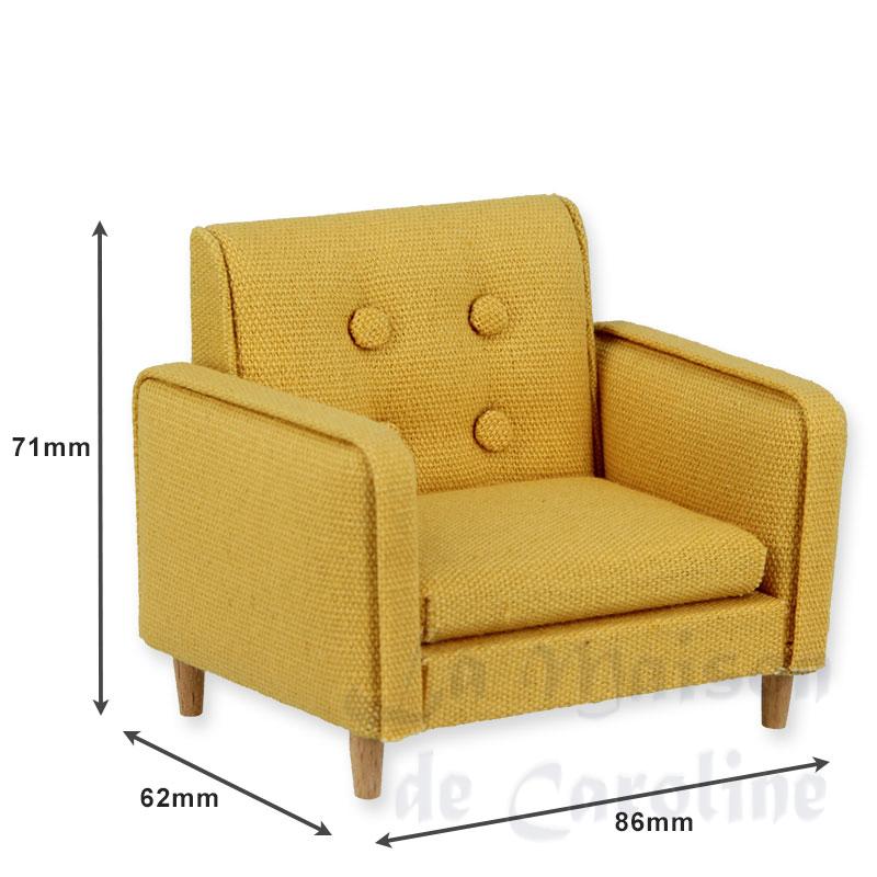Fauteuil tissus toile ocre Bilder 1