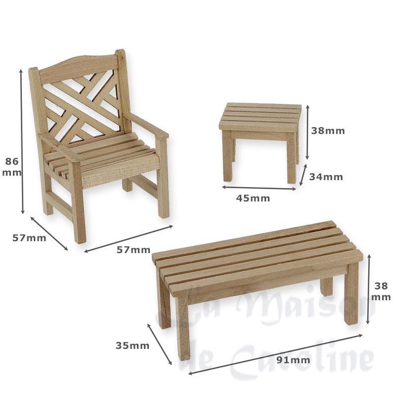Ensemble salon de jardin nature 4 pcs Bilder 2
