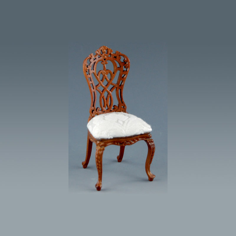 Chaise scupltee 2e Empire noyer, Meubles de collection Trianon