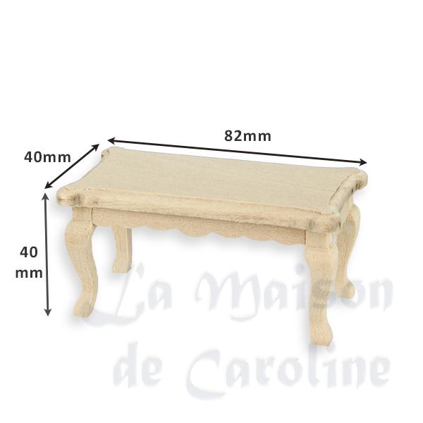 Table basse de salon non vernie meuble miniature 1/12 photo 2 Table basse de salon non vernie meuble miniature 1/12 photo 2