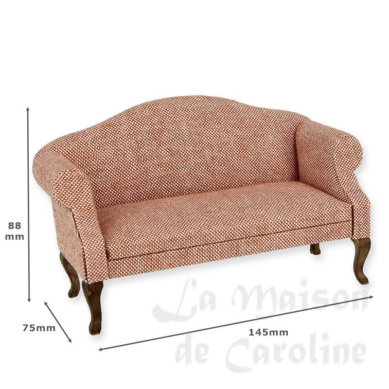 Sofa Louis XV teinté tissu pêche Bilder 1