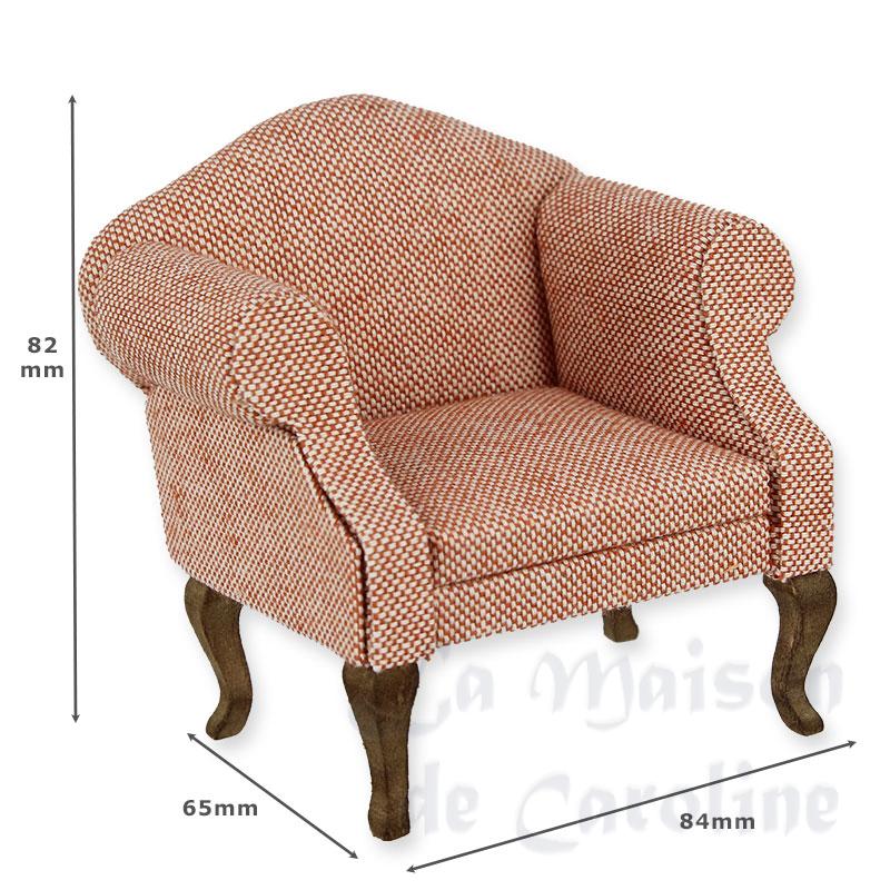 Bergère Louis XV teinté tissu pêche Bilder 1