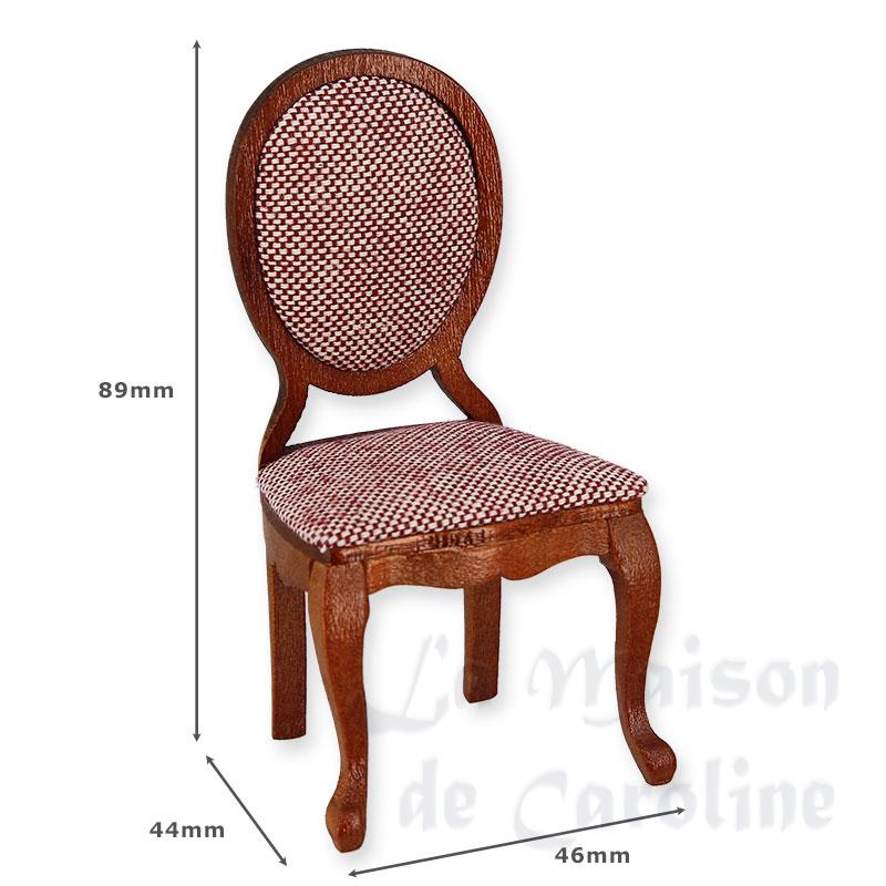 Chaise L XV tissu violine merisier Bilder 1