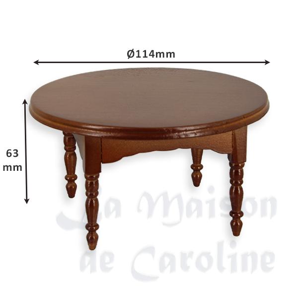 Table ronde noyer meuble miniature 1/12 photo 2 Table ronde noyer meuble miniature 1/12 photo 2