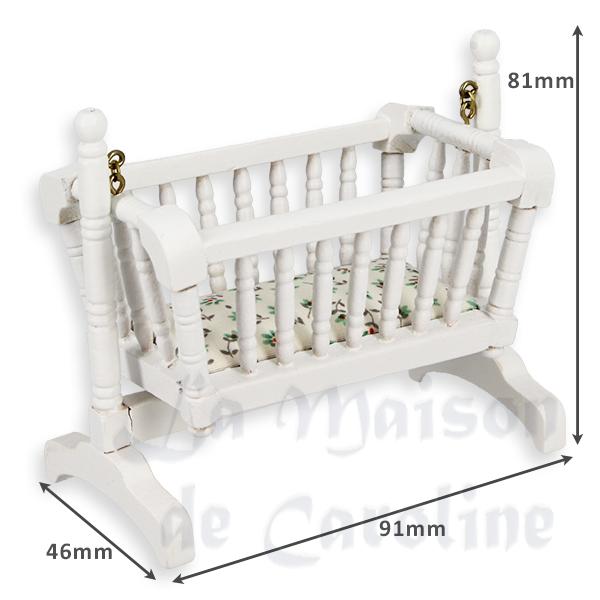 Berceau blanc meuble miniature 1/12 photo 2 Berceau blanc meuble miniature 1/12 photo 2