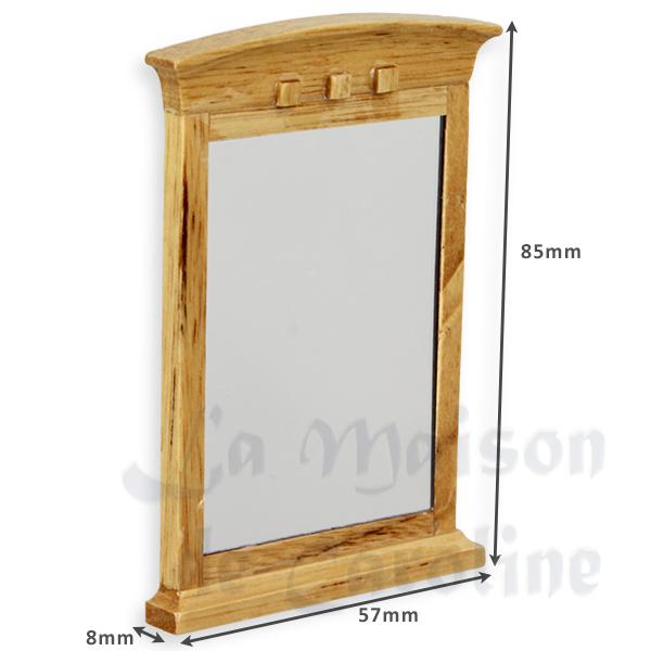 Miroir bois cintre chene clair meuble miniature 1/12 photo 2 Miroir bois cintre chene clair meuble miniature 1/12 photo 2