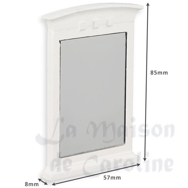 Miroir bois cintre blanc meuble miniature 1/12 photo 2 Miroir bois cintre blanc meuble miniature 1/12 photo 2
