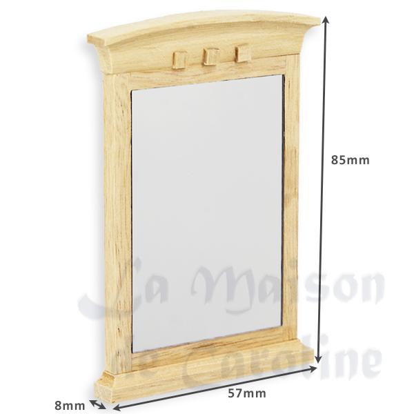 Miroir bois cintre non verni meuble miniature 1/12 photo 2 Miroir bois cintre non verni meuble miniature 1/12 photo 2