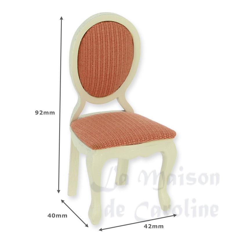 Chaise Louis XV ivoire, tissu rose Bilder 1