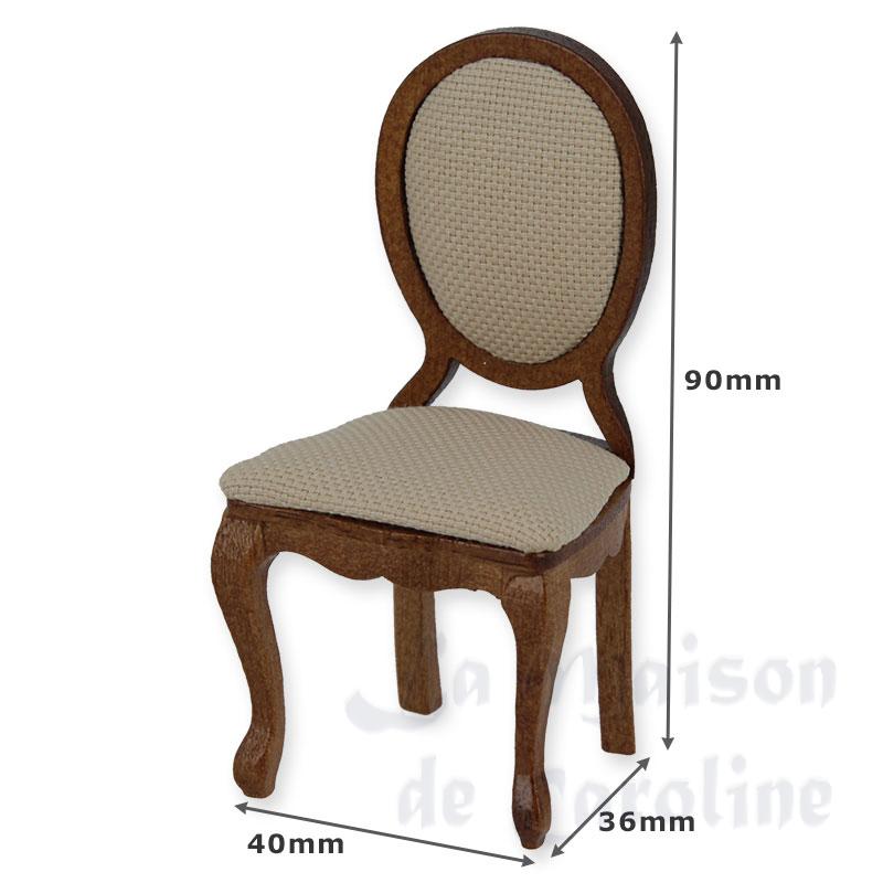 Chaise Louis XV tissu beige noyer Bilder 1