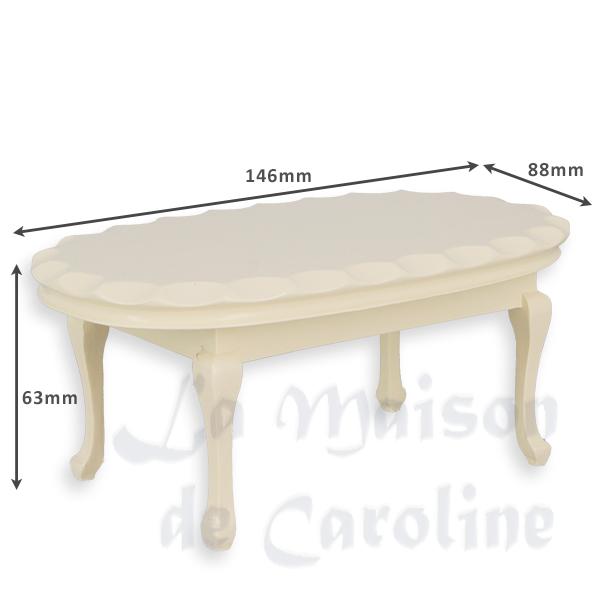 Table ovale bord biseaute L-XV ivoire meuble miniature 1/12 photo 2 Table ovale bord biseaute L-XV ivoire meuble miniature 1/12 photo 2