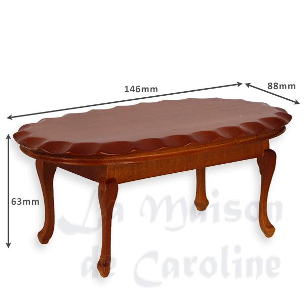 Table ovale bord biseaute L-XV merisier meuble miniature 1/12 photo 2 Table ovale bord biseaute L-XV merisier meuble miniature 1/12 photo 2