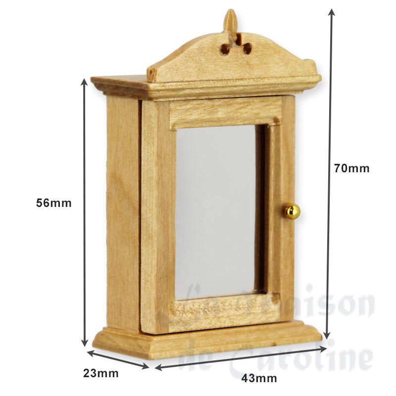 Armoire a pharmacie chene clair meuble miniature 1/12 Armoire a pharmacie chene clair meuble miniature 1/12