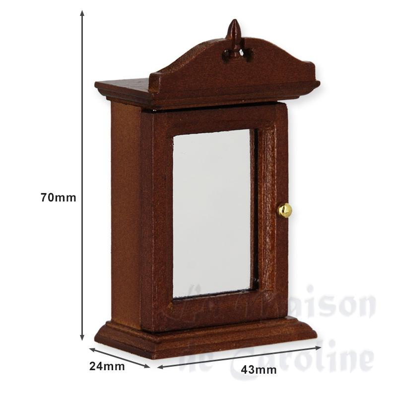 Armoire a pharmacie noyer meuble miniature 1/12 photo 2