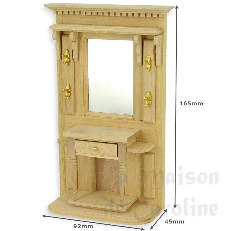Garderobe non vernie meuble miniature 1/12
