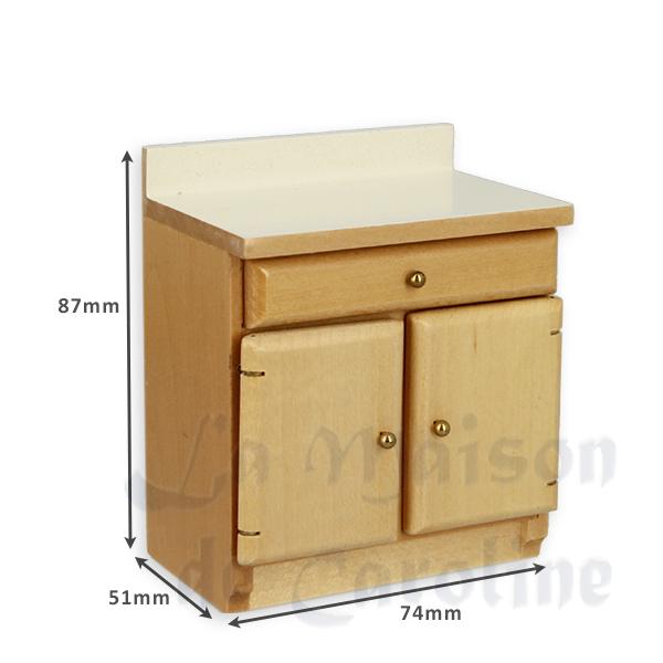 Element cuisine simple chene clair meuble miniature 1/12 photo 2