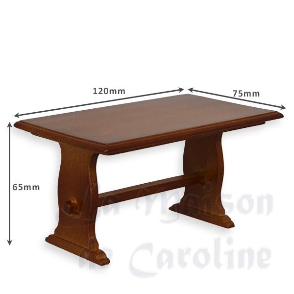 Table paysanne noyer meuble miniature 1/12 photo 2