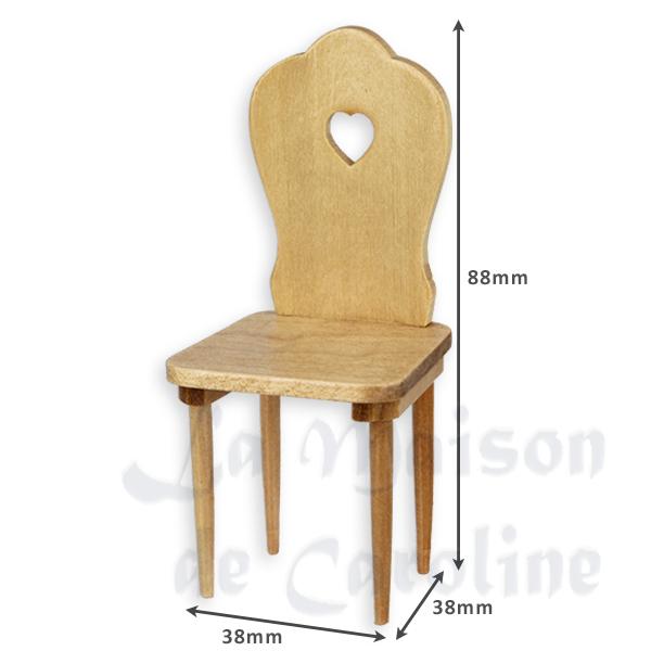 Chaise paysanne chene clair meuble miniature 1/12 photo 2