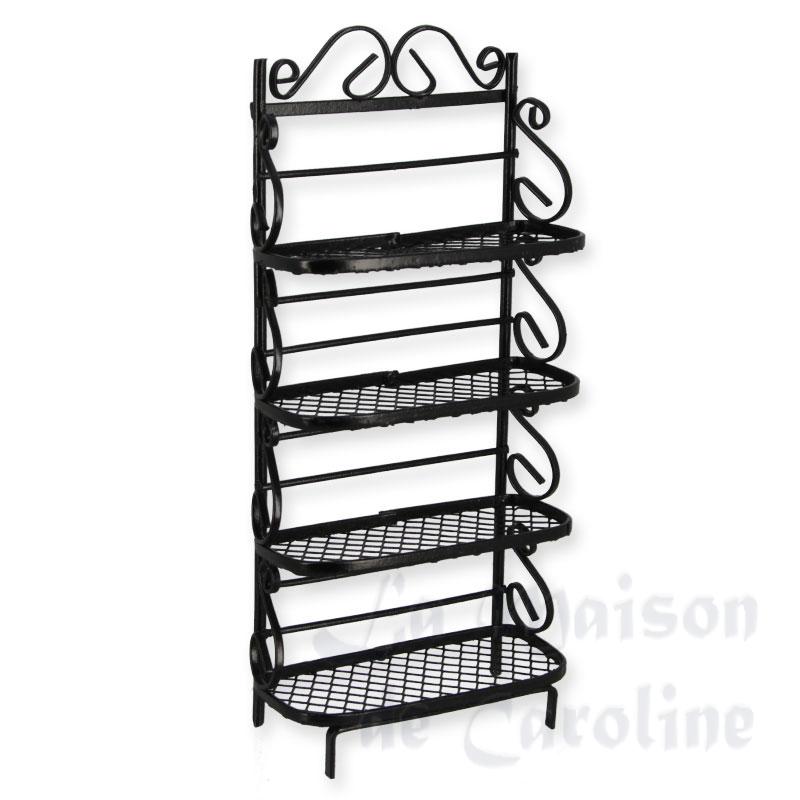 Etagere de boulanger en metal noir meuble miniature 1/12 photo 2