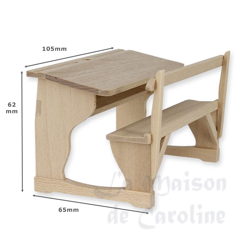 Banc d ecole double non verni Bilder 1