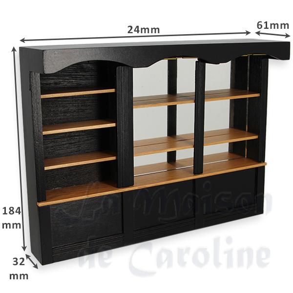 Vitrine de bar noir avec miroir meuble de collection Trianon 1/12 photo 2